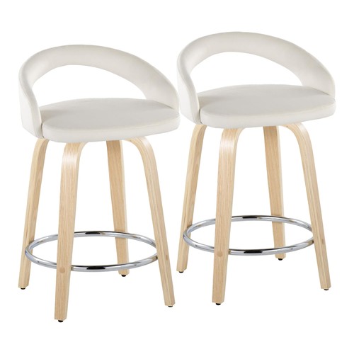Grotto Upholstered 24" Fixed-height Counter Stool - Set Of 2